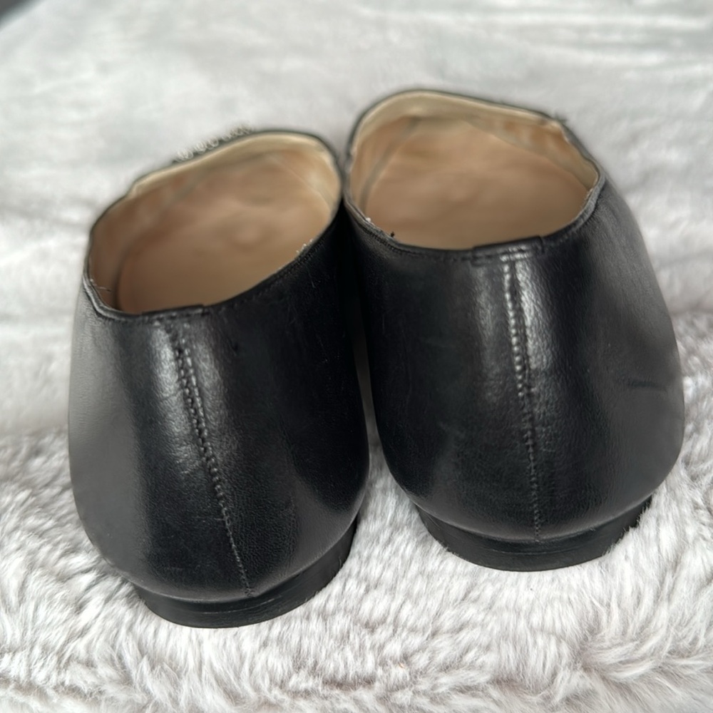 Michael Kors Women's Black Almond Toe Flat Shoes with Studded Design - Picture 5 of 8